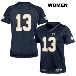 Notre Dame Fighting Irish Women's Paul Moala #13 Navy Under Armour No Name Authentic Stitched College NCAA Football Jersey HKQ0699BV